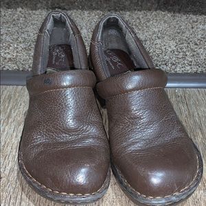 Brown clogs